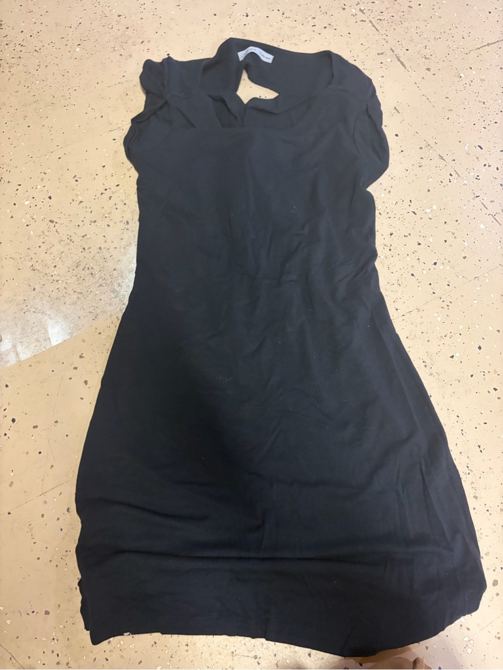 Athleta Black Knit Mini Dress with Subtle Collar